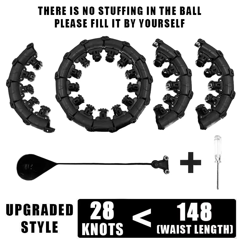 Weighted Fitness Hoop for Adults & Kids Detachable Knots Abdomen Weight Loss 2 in 1 Abdomen Fitness Weight Loss Massage