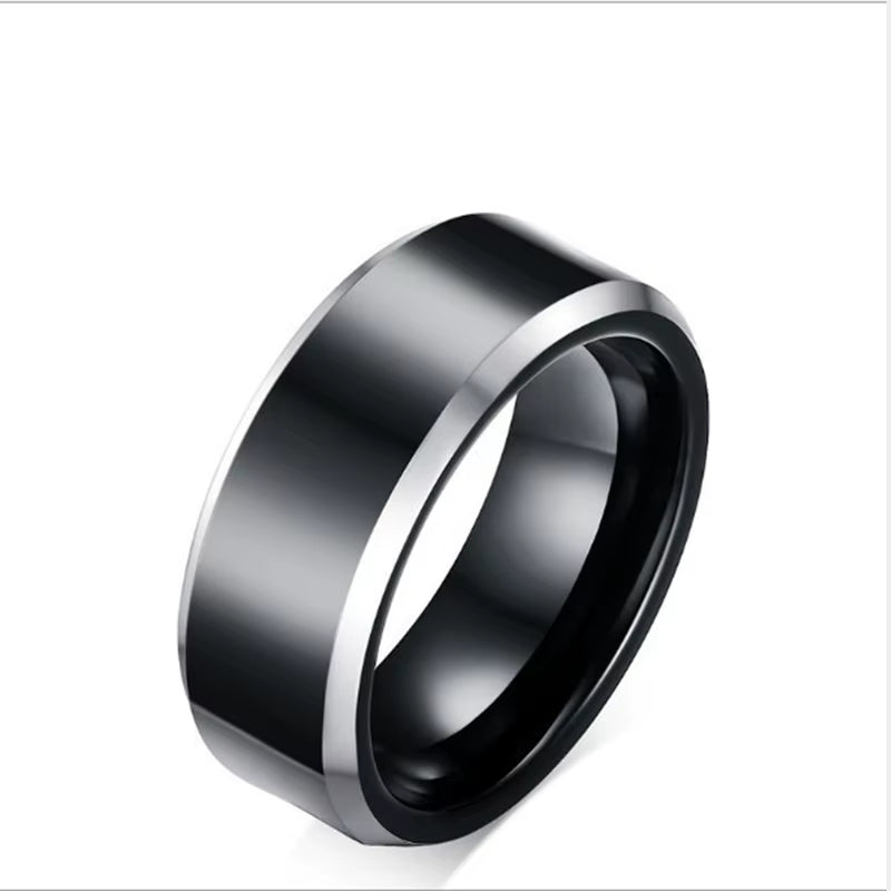 Men'S Wedding Ring Simple Engagement Tungsten Ring Men'S Anniversary Party Ring Matte Black Tungsten Ring