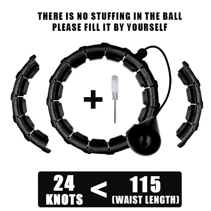 Weighted Fitness Hoop for Adults & Kids Detachable Knots Abdomen Weight Loss 2 in 1 Abdomen Fitness Weight Loss Massage