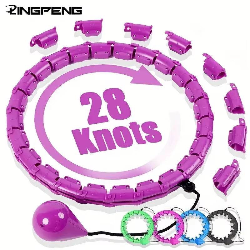 Weighted Fitness Hoop for Adults & Kids Detachable Knots Abdomen Weight Loss 2 in 1 Abdomen Fitness Weight Loss Massage