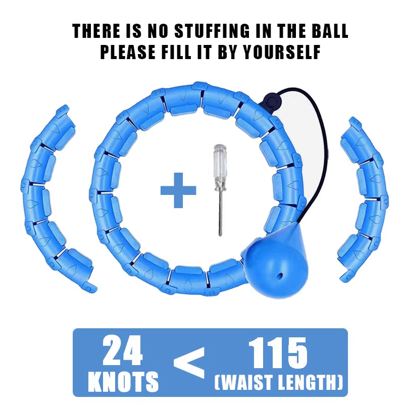 Weighted Fitness Hoop for Adults & Kids Detachable Knots Abdomen Weight Loss 2 in 1 Abdomen Fitness Weight Loss Massage