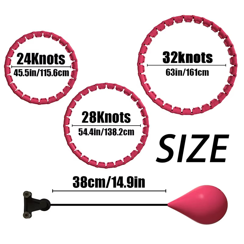 Weighted Fitness Hoop for Adults & Kids Detachable Knots Abdomen Weight Loss 2 in 1 Abdomen Fitness Weight Loss Massage
