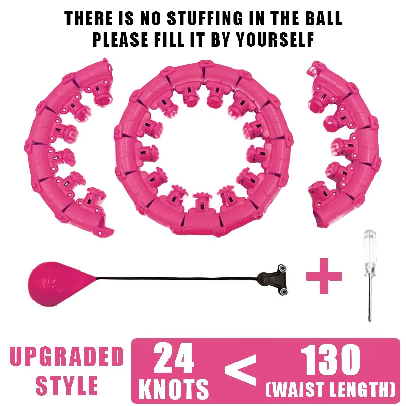 Weighted Fitness Hoop for Adults & Kids Detachable Knots Abdomen Weight Loss 2 in 1 Abdomen Fitness Weight Loss Massage