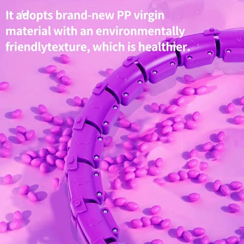 Weighted Fitness Hoop for Adults & Kids Detachable Knots Abdomen Weight Loss 2 in 1 Abdomen Fitness Weight Loss Massage